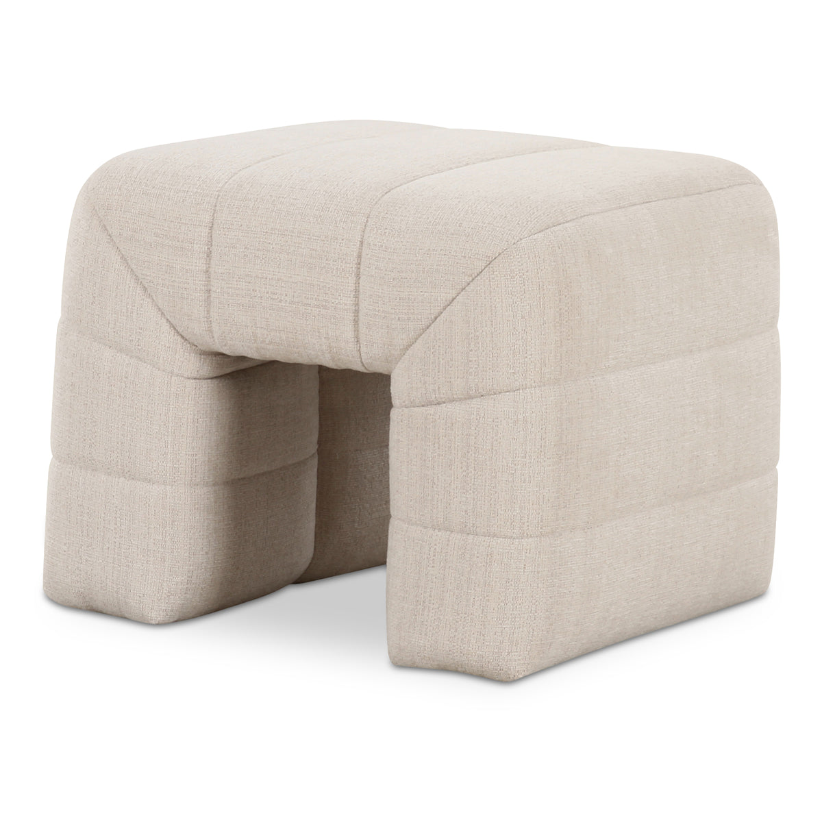 Verity Stool – 23" Channel-Detailed Upholstered Stool (2 Colors) (3)