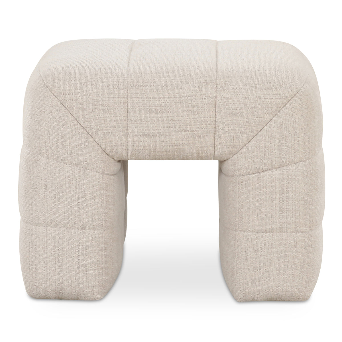Verity Stool – 23" Channel-Detailed Upholstered Stool (2 Colors) (1)