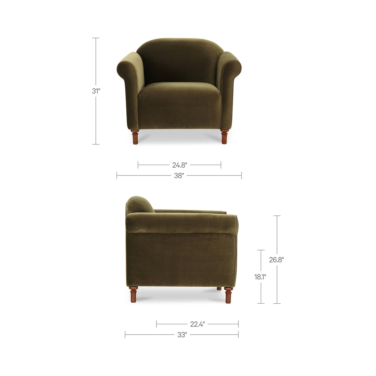 Harmony Accent Chair – 38" Upholstered Accent Chair (2 Colors) (10)