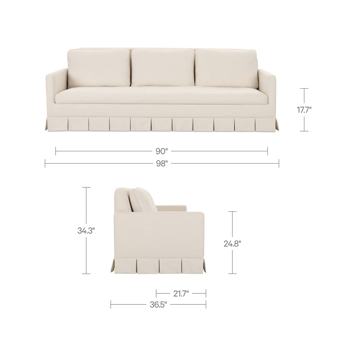 Pellicano Sofa – 98" Upholstered Sofa (2 Colors) (7)
