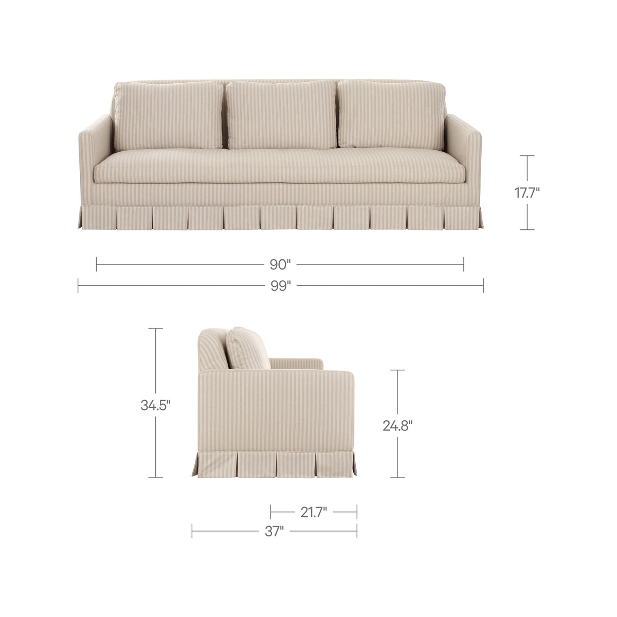 Pellicano Sofa – 98" Upholstered Sofa (2 Colors) (11)