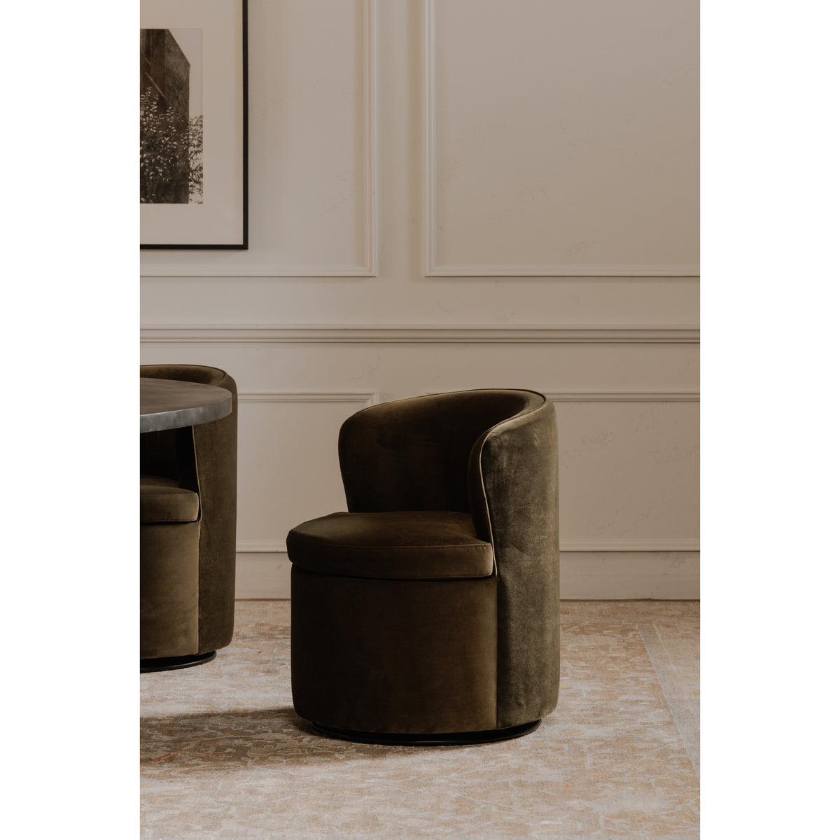 Dane Swivel Dining Chair – 25.6" Upholstered Dining Chair (3 Colors) (8)