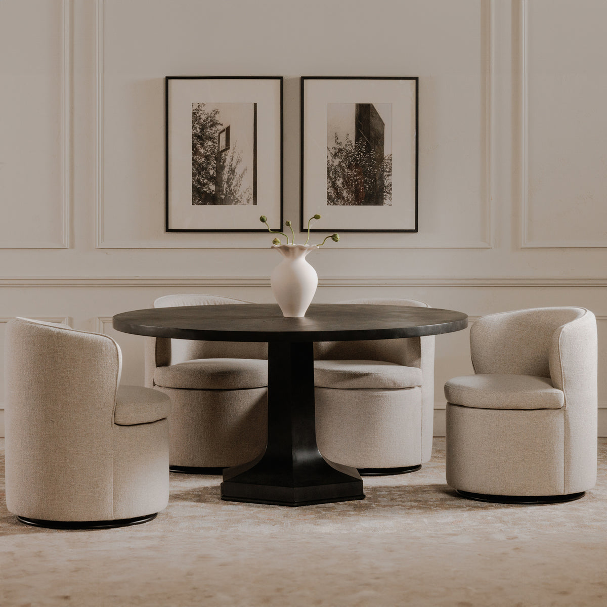 Dane Swivel Dining Chair – 25.6" Upholstered Dining Chair (3 Colors) (29)