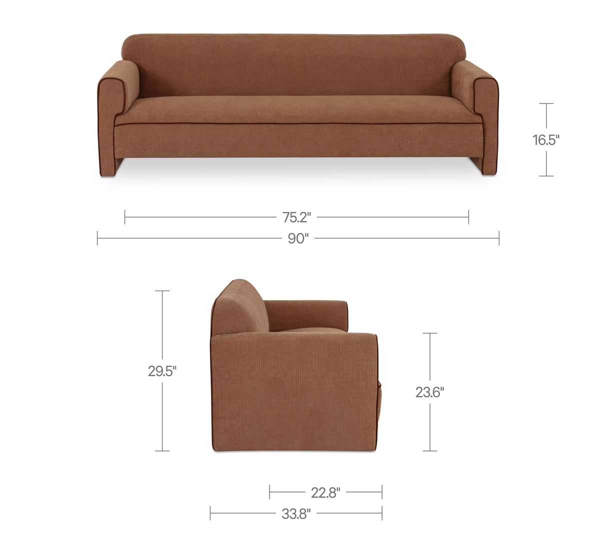 Leo Sofa – 90" Upholstered Sofa (3 Colors) (12)
