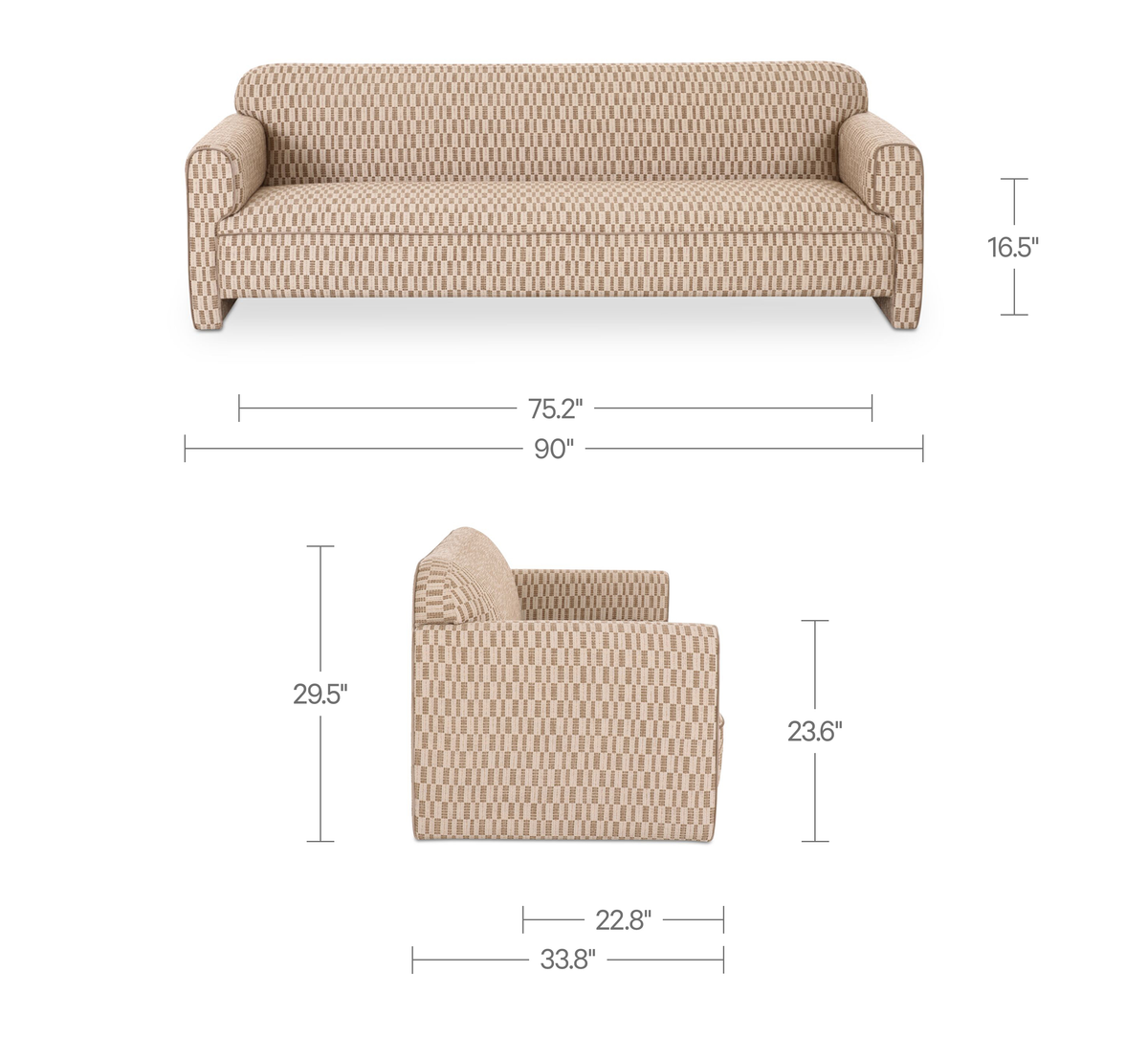 Leo Sofa – 90" Upholstered Sofa (3 Colors) (16)