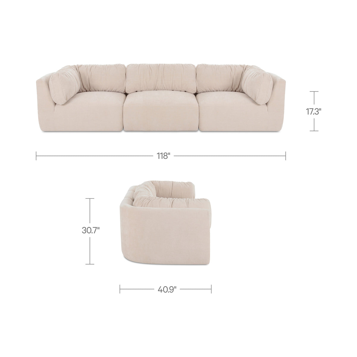 Matina Modular Sofa – 118" Upholstered Modular Sofa (2 Colors) (9)