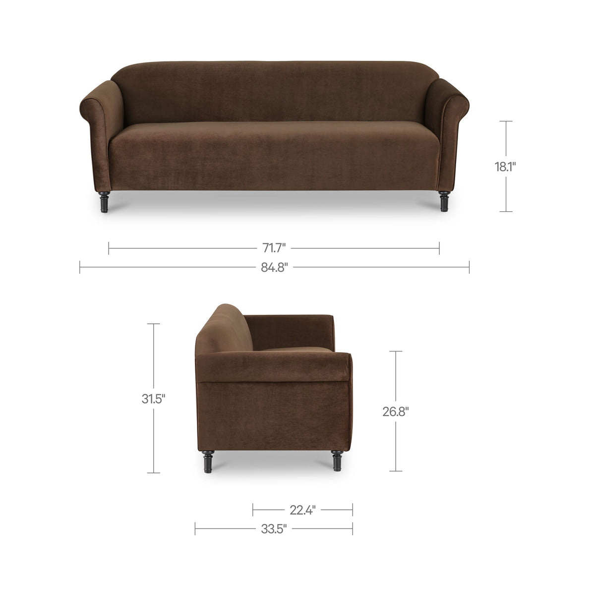 Harmony Sofa – 84.8" Upholstered Sofa (2 Colors) (4)
