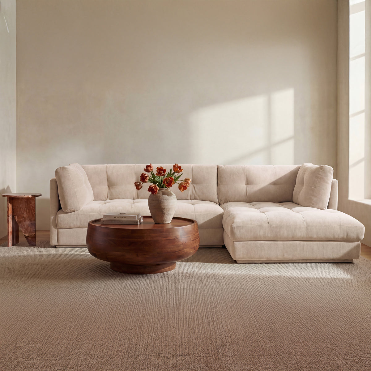 Mischa Sectional – 114.96" Tufted Upholstered Sectional Sofa (2 Colors) (35)