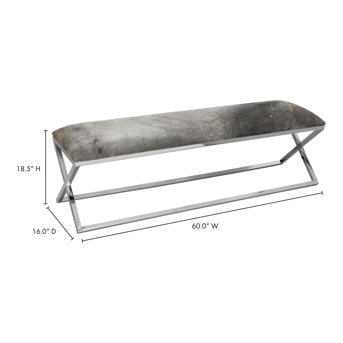 Rossi Bench – 60" Cowhide Leather Bench (6)