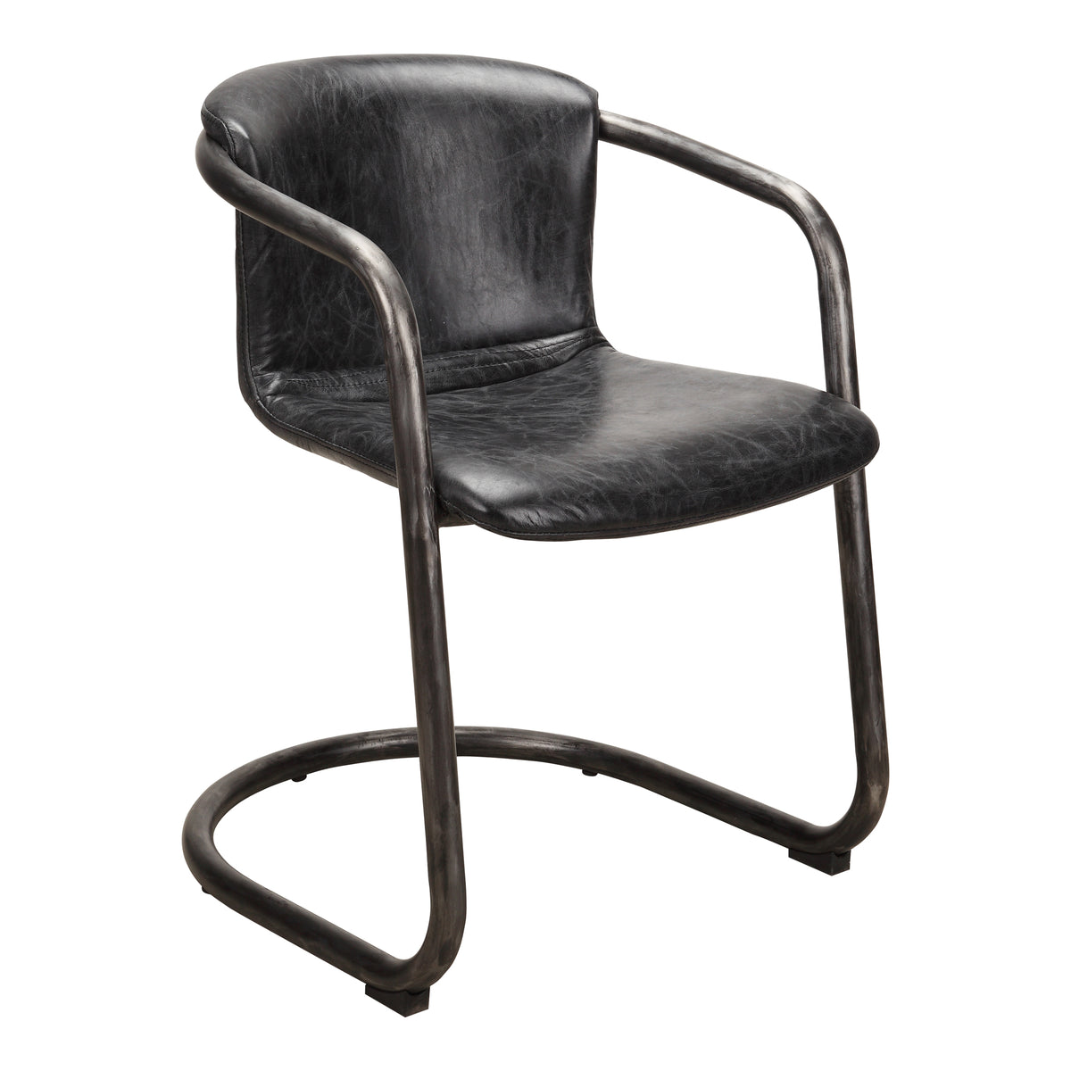 Freeman Dining Chair – 21" Distressed Leather Dining Chair, Set of 2 (4)