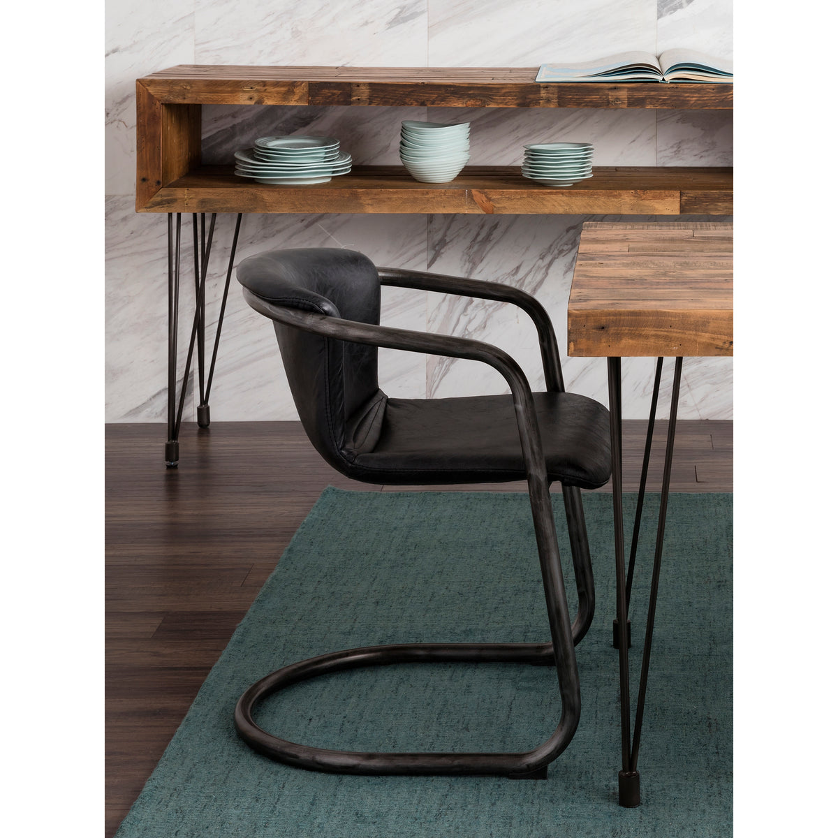 Freeman Dining Chair – 21" Distressed Leather Dining Chair, Set of 2 (7)