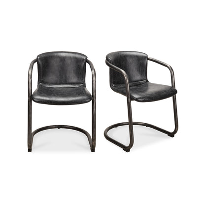 Freeman Dining Chair – 21" Distressed Leather Dining Chair, Set of 2 (1)