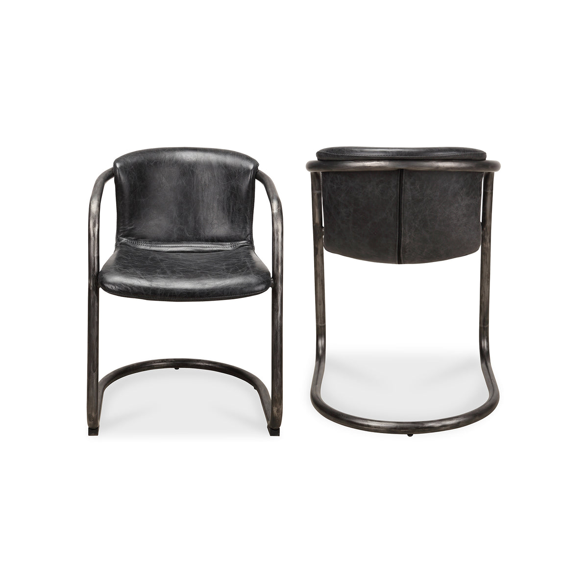 Freeman Dining Chair – 21" Distressed Leather Dining Chair, Set of 2 (2)