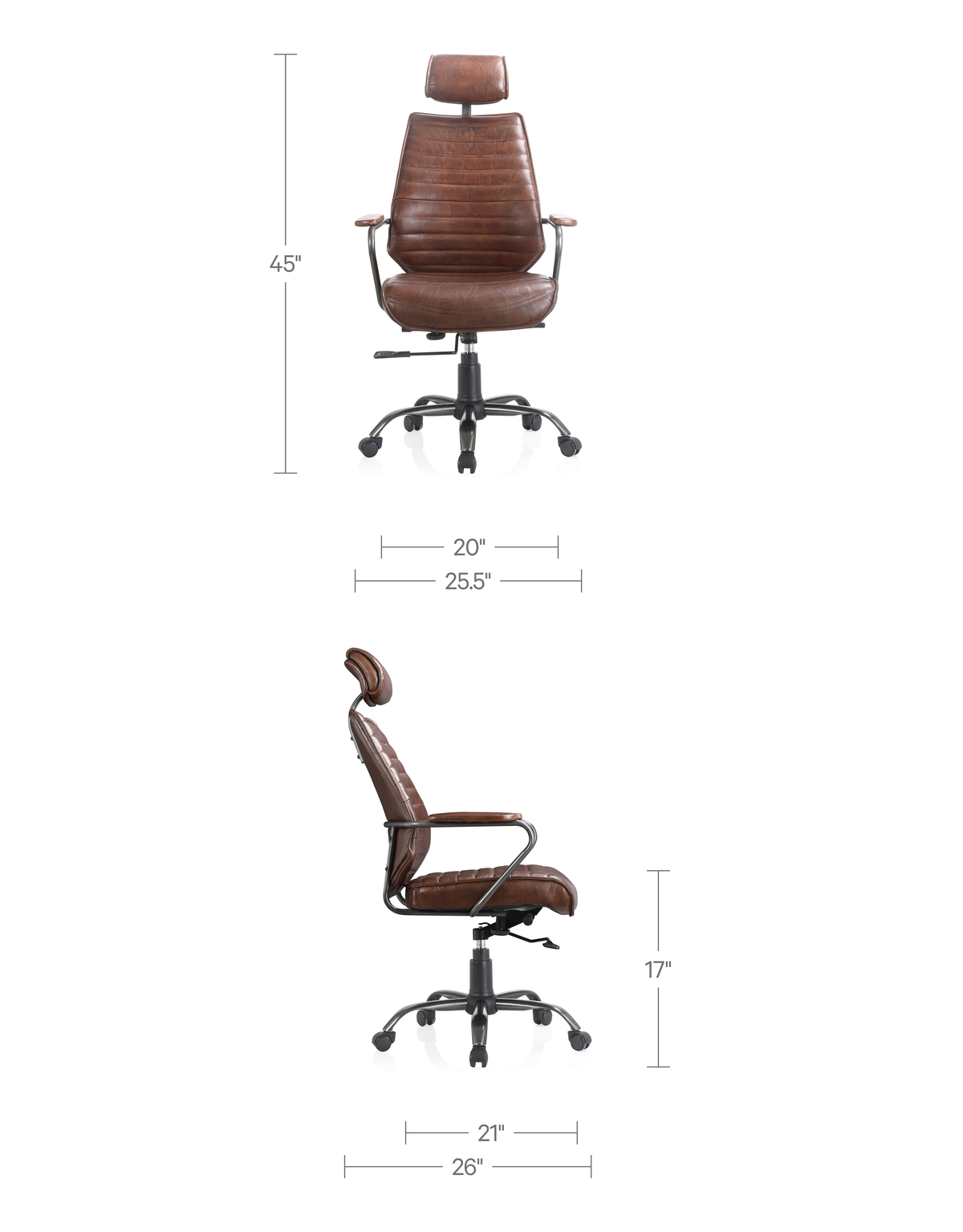 Executive Office Chair – 25.5" Leather Office Chair (2 Colors) (17)