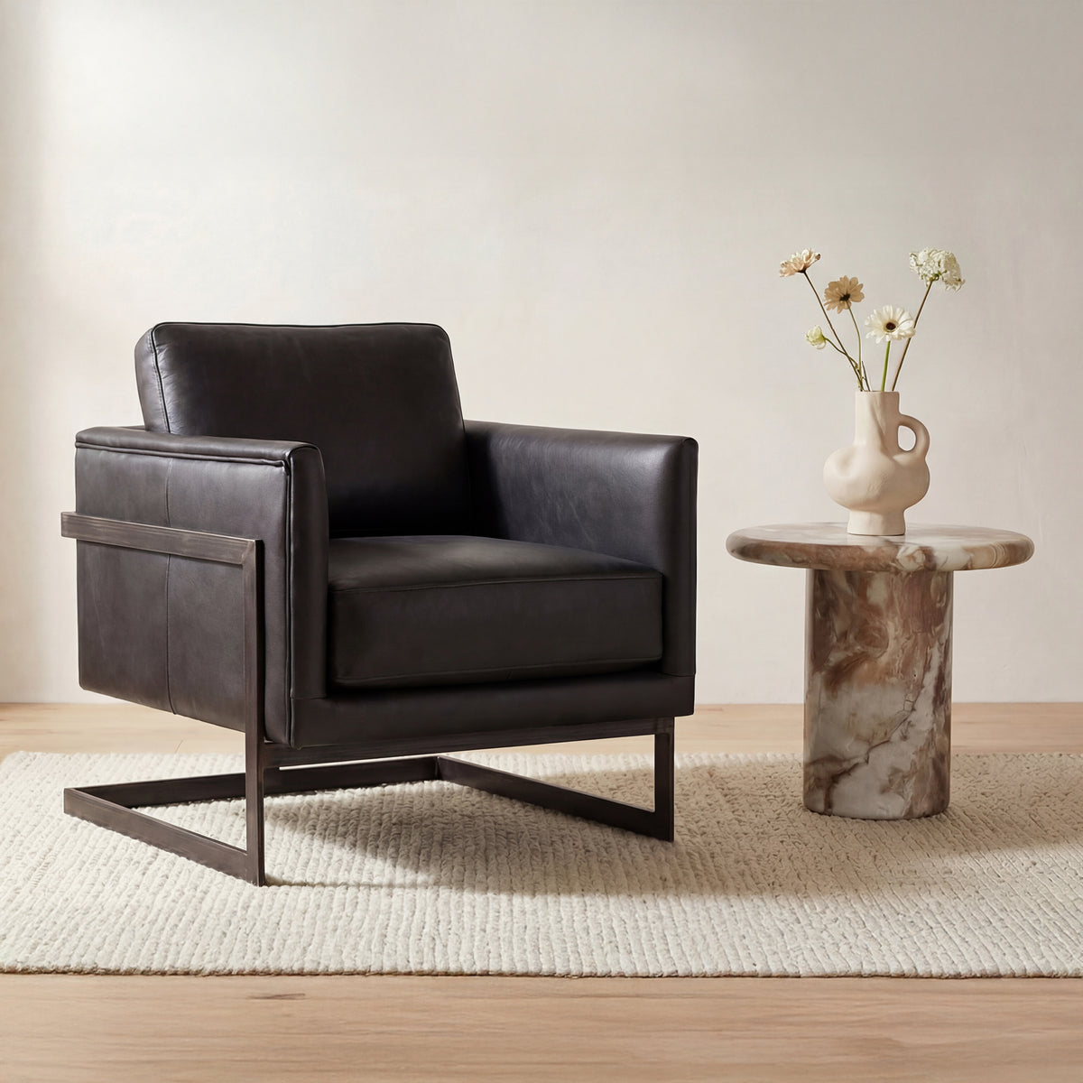 Luxley Club Chair – 27" Leather Accent Chair (2 Colors) (3)