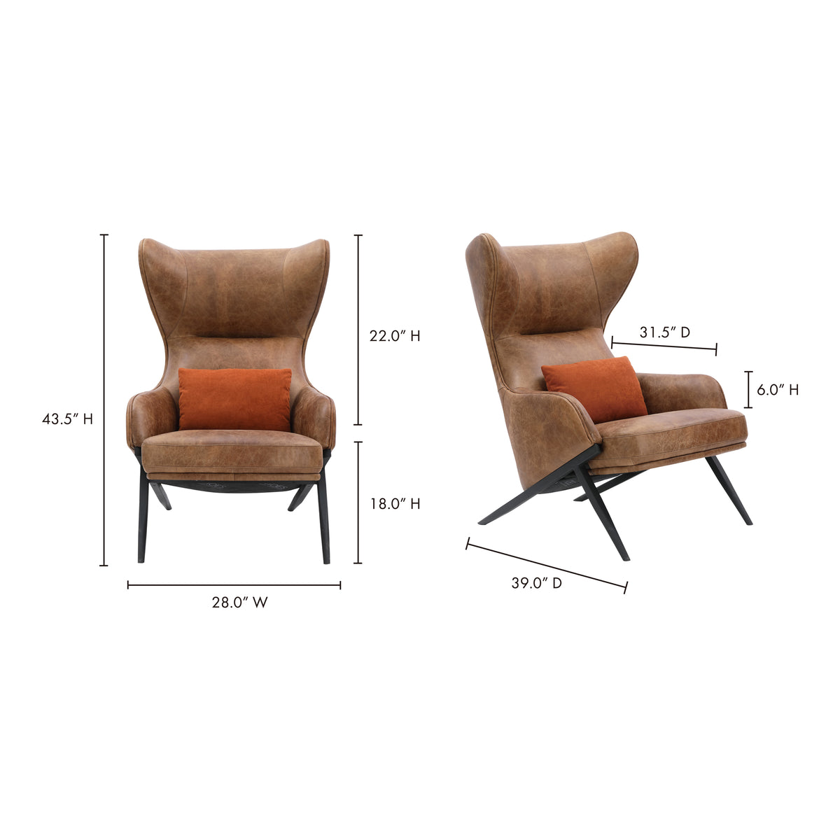 Amos Leather Accent Chair – 28" Accent Chair (3)