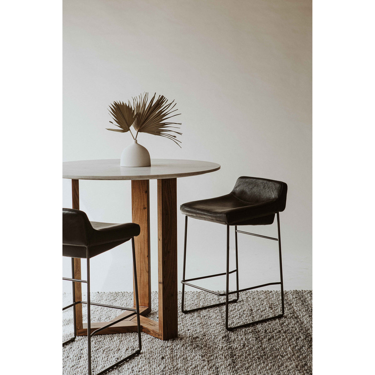 Starlet Counter Stool Set of 2 – 17" Leather Counter Stools (2 Colors) (12)