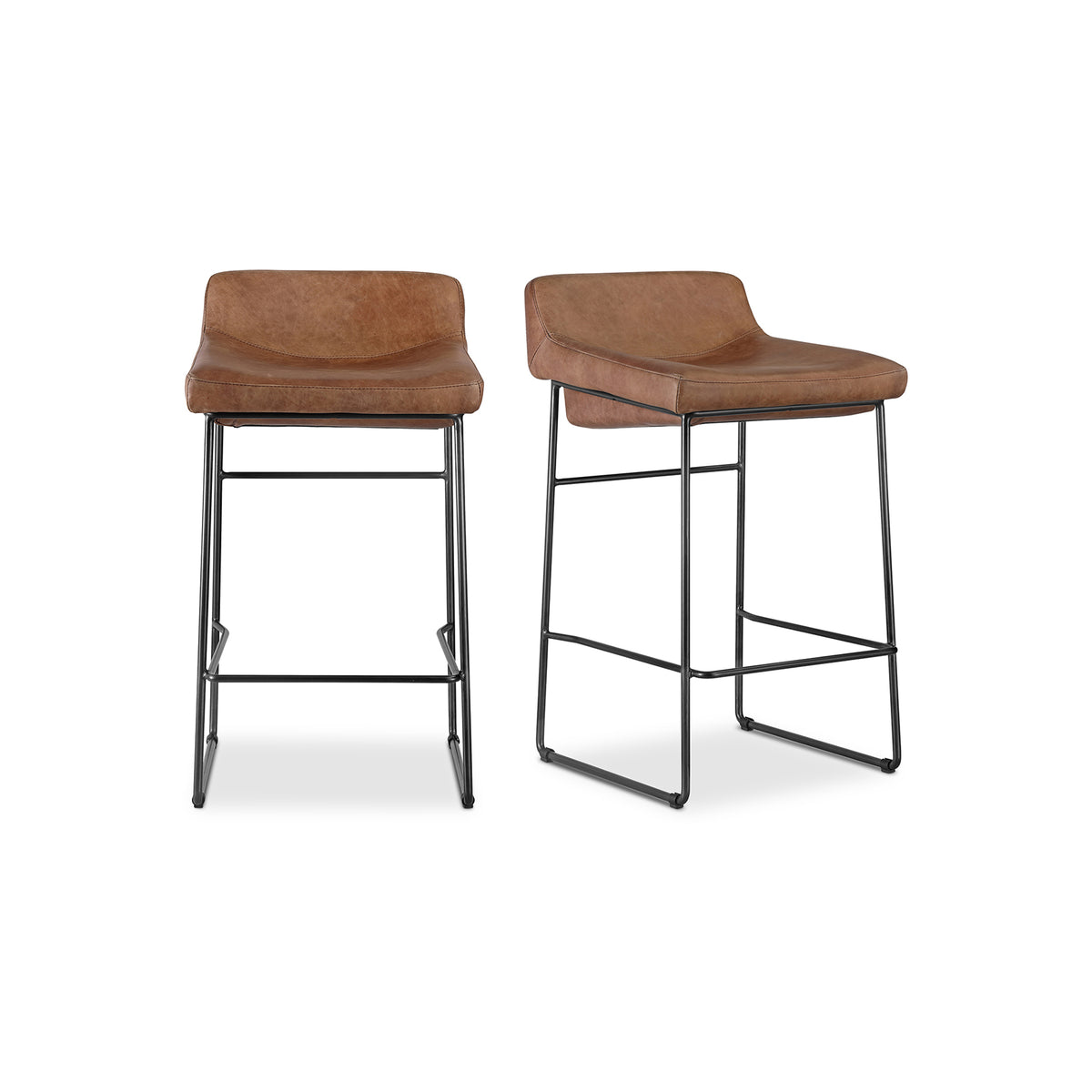 Starlet Counter Stool Set of 2 – 17" Leather Counter Stools (2 Colors) (17)