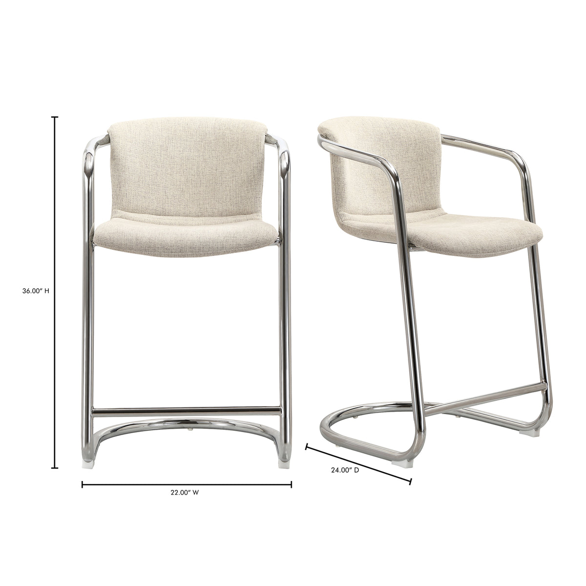 Freeman Counter Stool – 22" Chrome Frame Counter Stool, Set of 2 (11)