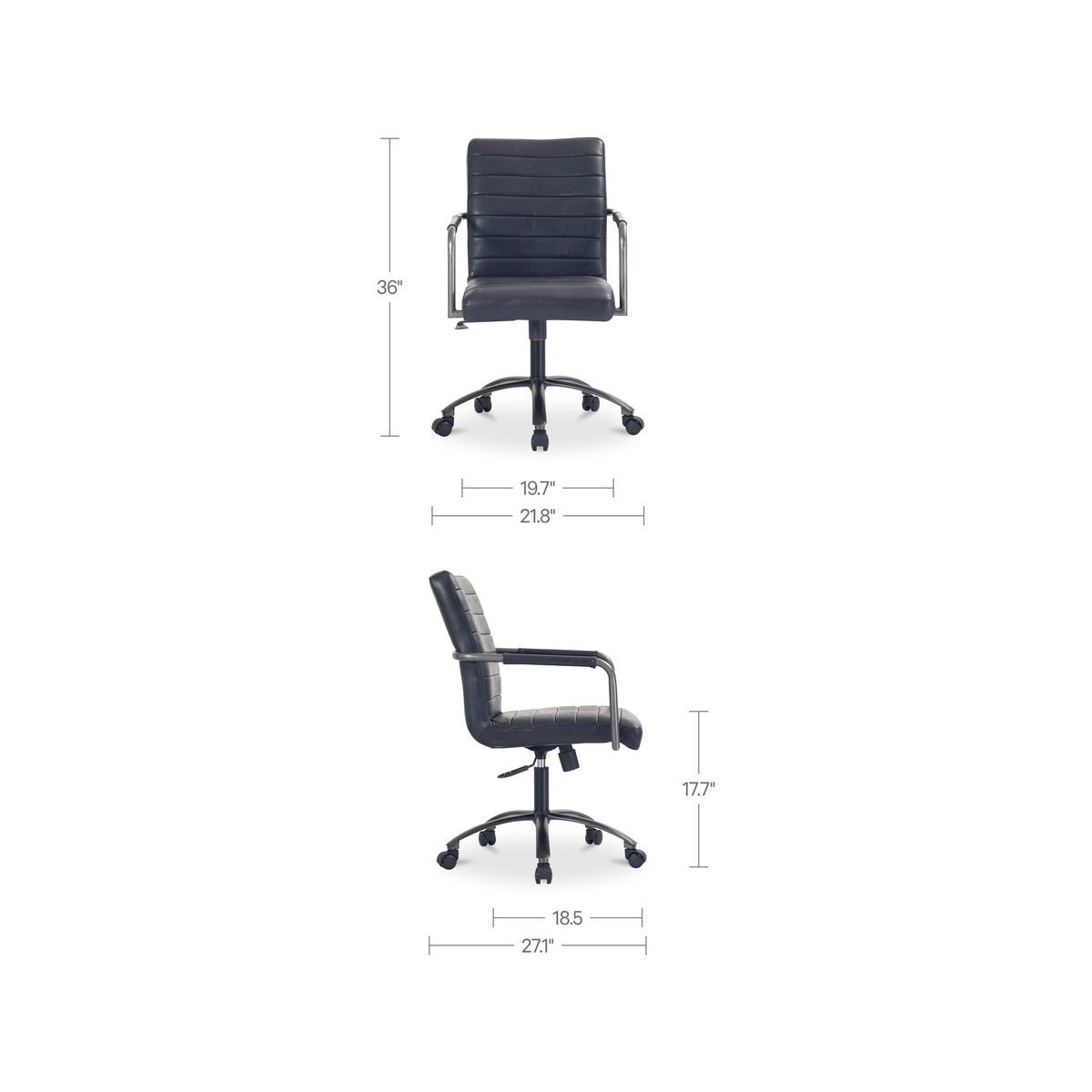 Roy Office Chair – 21.85" Leather Swivel Office Chair (10)