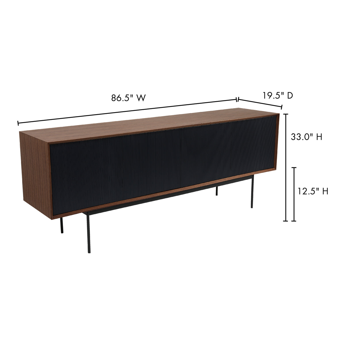 Araya Sideboard – 87" Walnut Veneer Sideboard (9)
