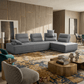 124" Fabric L-Shaped Sofa Chaise Sectional | Modern 2-Piece Reversible Sectional in a contemporary living room setting.