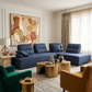 124" Fabric L-Shaped Sofa Chaise Sectional | Modern 2-Piece Reversible Sectional in a stylish living room setting.