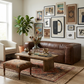 Classic Brancaster Top-Grain Leather Sofa 98” – Vintage Brown Luxury Leather Couch