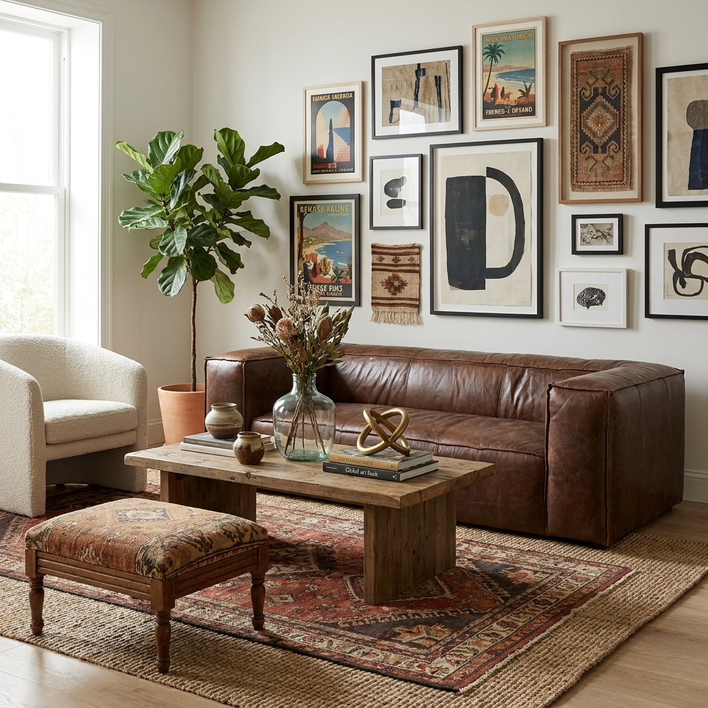 Classic Brancaster Top-Grain Leather Sofa 98” – Vintage Brown Luxury Leather Couch