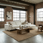 White Italian Leather Left-Facing L-Shaped Sofa & Chaise Sectional 181"