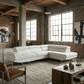 Leather L-Shaped Corner Sectional Sofa 124" | Modern 2-Piece Sectional Couch in a spacious loft setting.