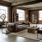 Classic Brancaster Top-Grain Leather Sofa 98” – Vintage Brown Luxury Leather Couch