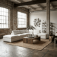 160" Linen Blend Modular Sofa With Storage Ottomans | Modern Sectional