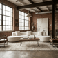 150" Boucle Curved Sofa with Toss Pillows – Modern Armless Design in a stylish living room setting.
