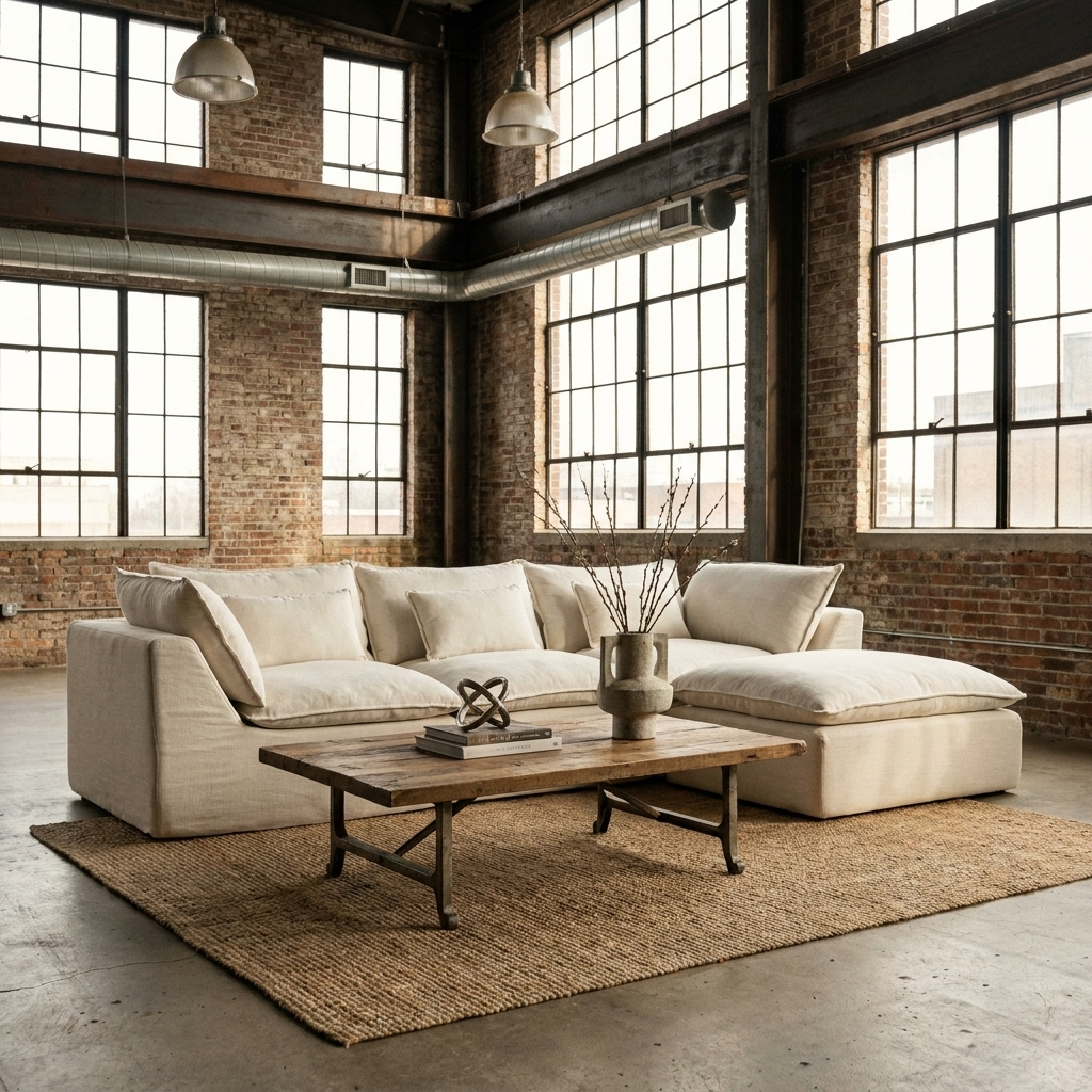 Cloud Oversized Modular Sectional Sofa with Ottoman – 102.3” Velvet Deep Seat Couch