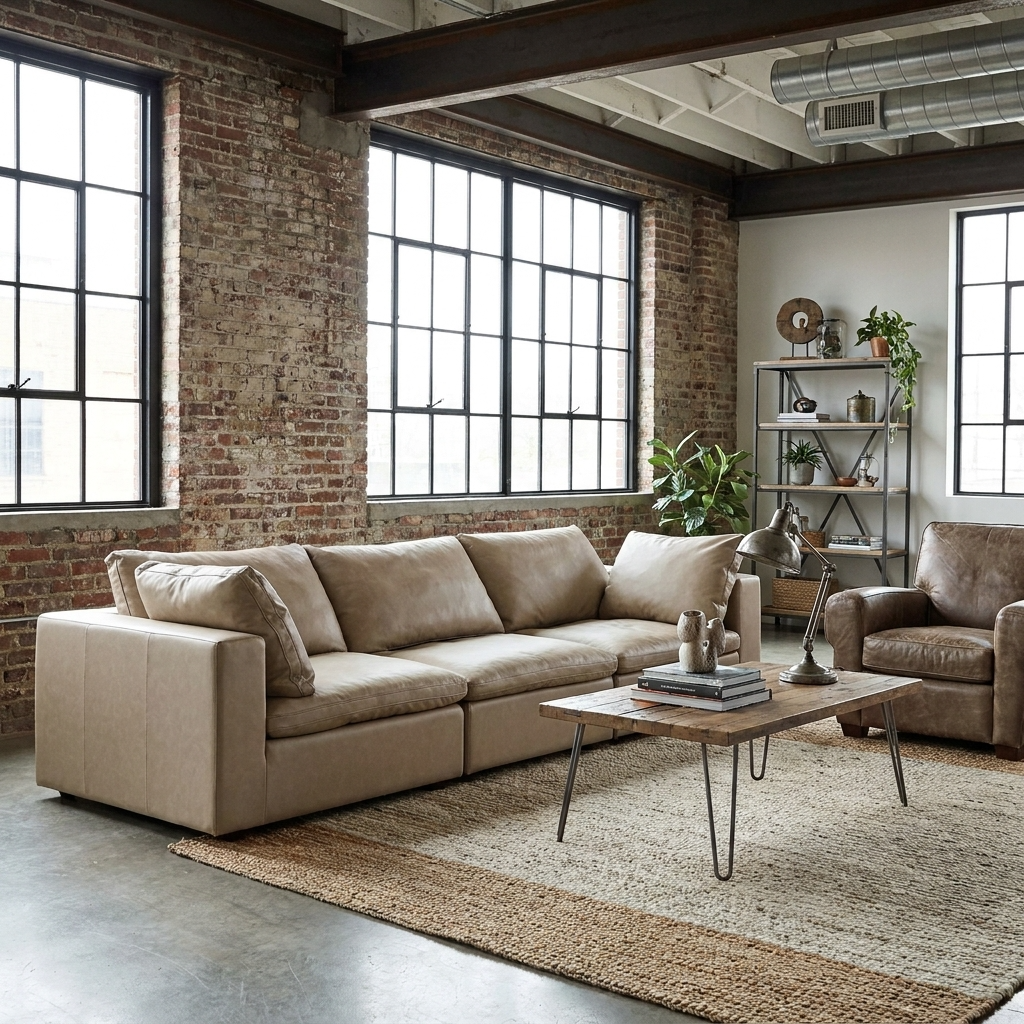 122" Beige Top Grain Leather Power Reclining Sofa | Modern Luxury Sofa