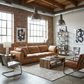 122" Beige Top Grain Leather Power Reclining Sofa | Modern Luxury Sofa