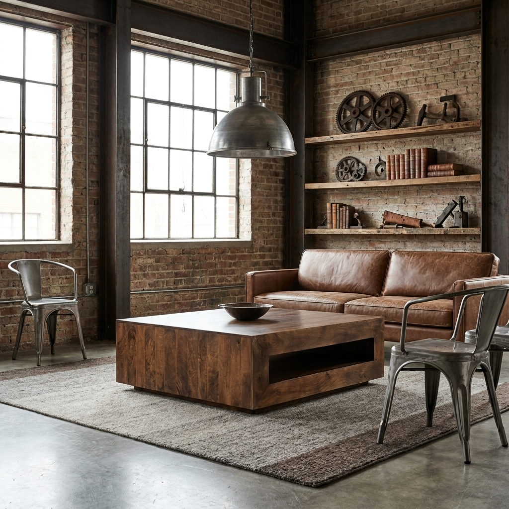 Ardena 50" Solid Wood Square Coffee Table with Storage | Handmade Mango Wood Coffee Table