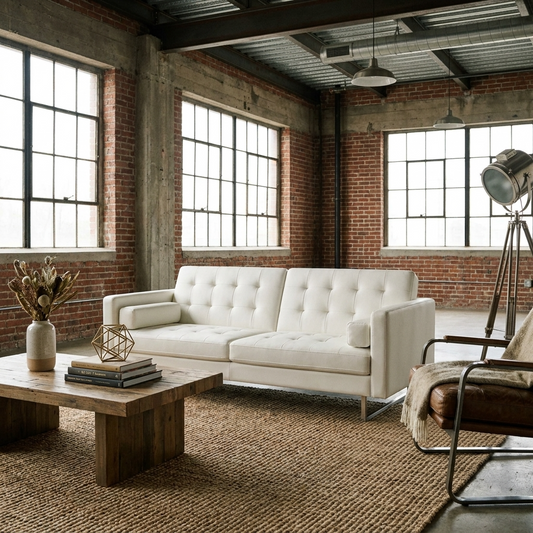 80" White Faux Leather Sleeper Sofa with Silver Legs – Modern Convertible Sofa Bed