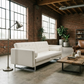 80" White Faux Leather Sleeper Sofa with Silver Legs – Modern Convertible Sofa Bed