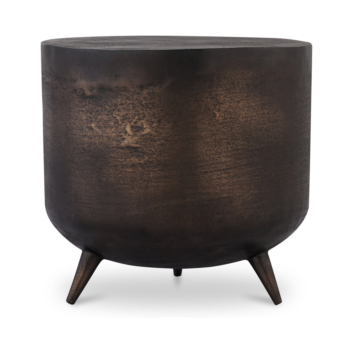 Kettel Accent Table – 19" Bronze Aluminum Drum Table (1)