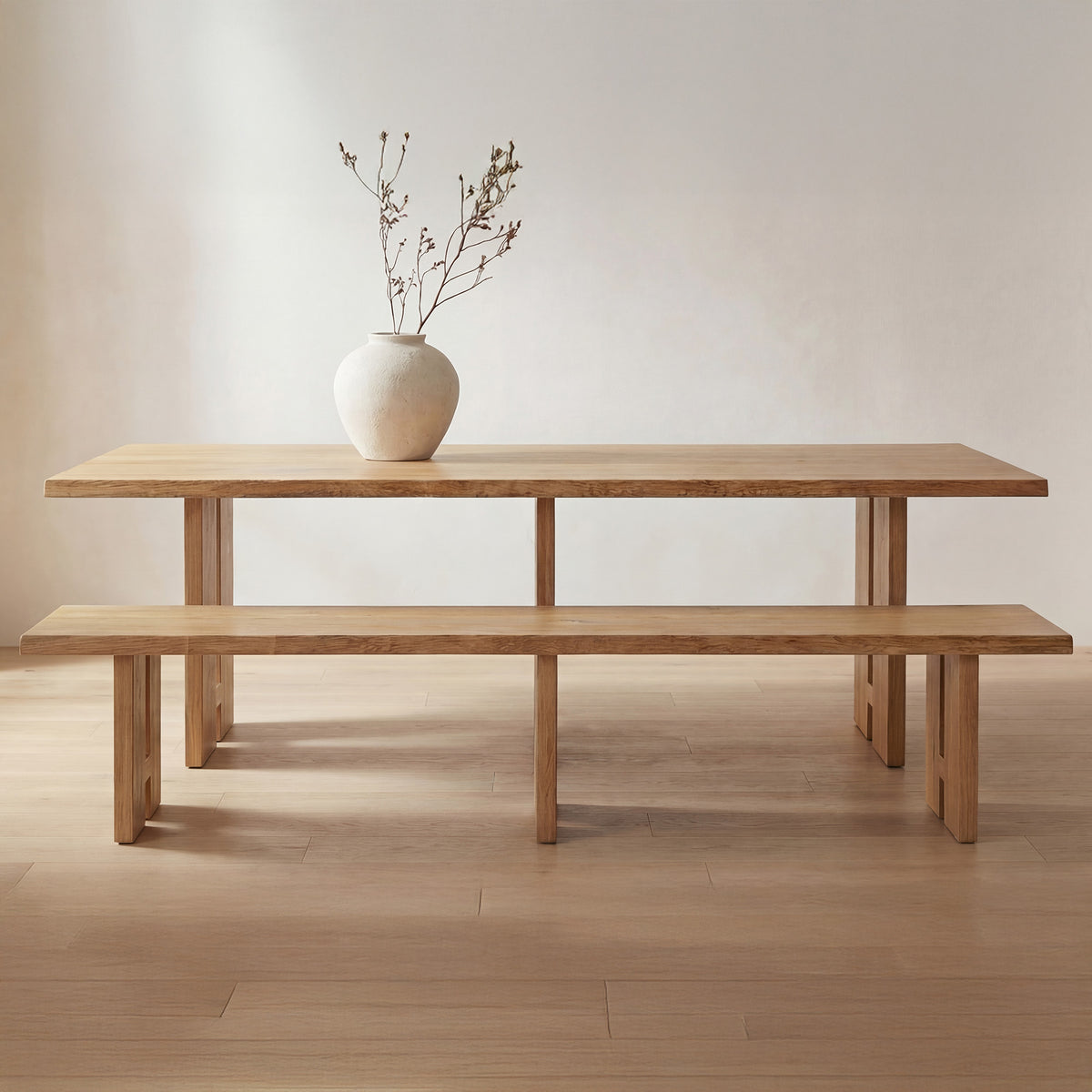 Tessa Dining Bench – 90" Live Edge Oak Dining Bench (6)