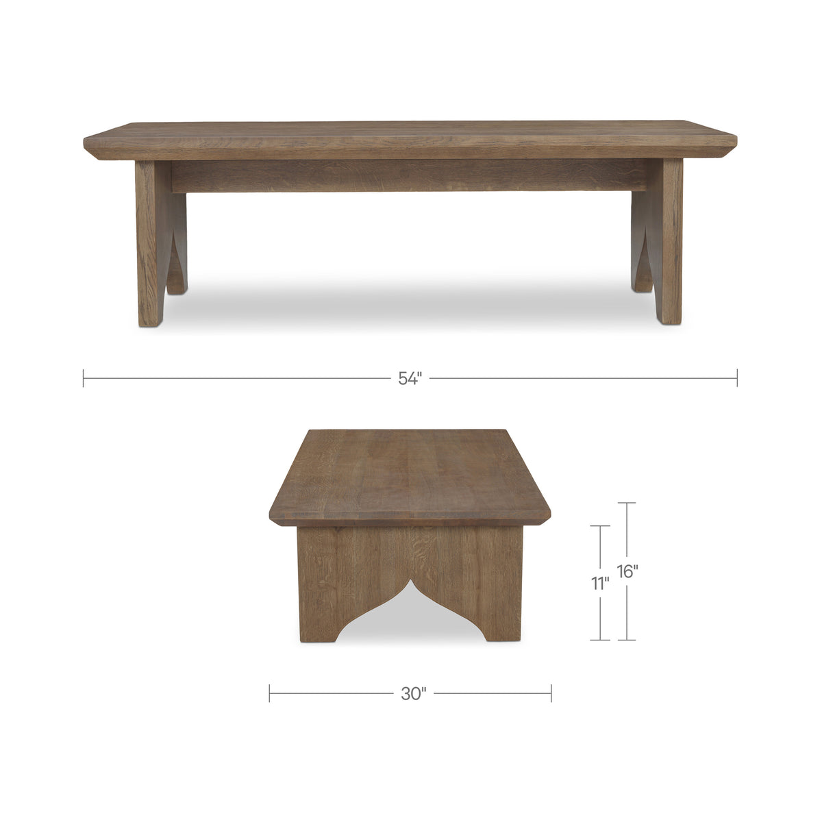 Lake Coffee Table – 54" Solid Oak Coffee Table (2 Colors) (10)