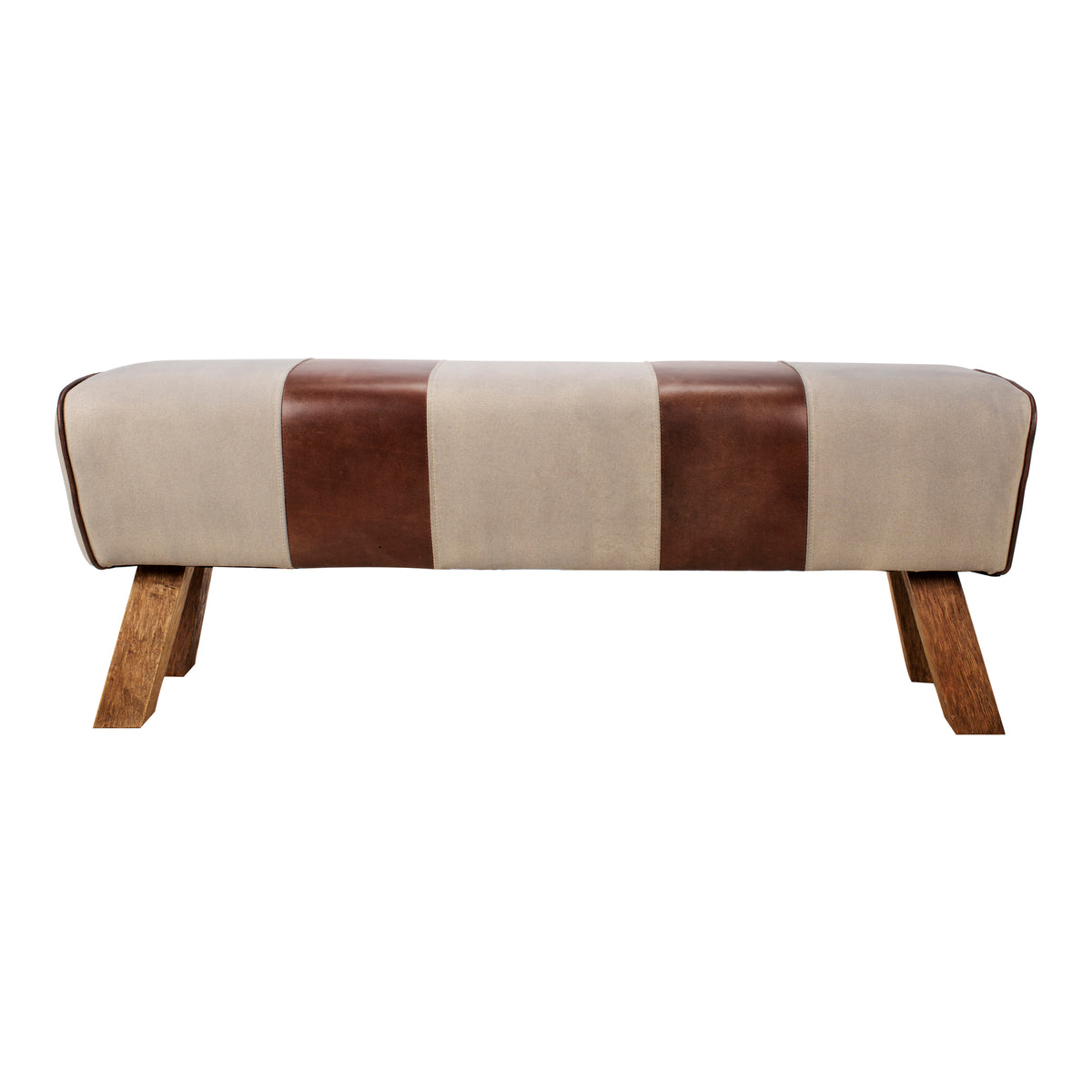 Pommel Bench – 52" Leather and Canvas Bench (1)
