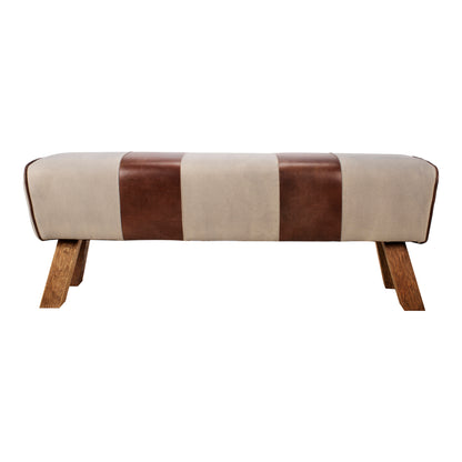 Pommel Bench – 52" Leather and Canvas Bench (1)