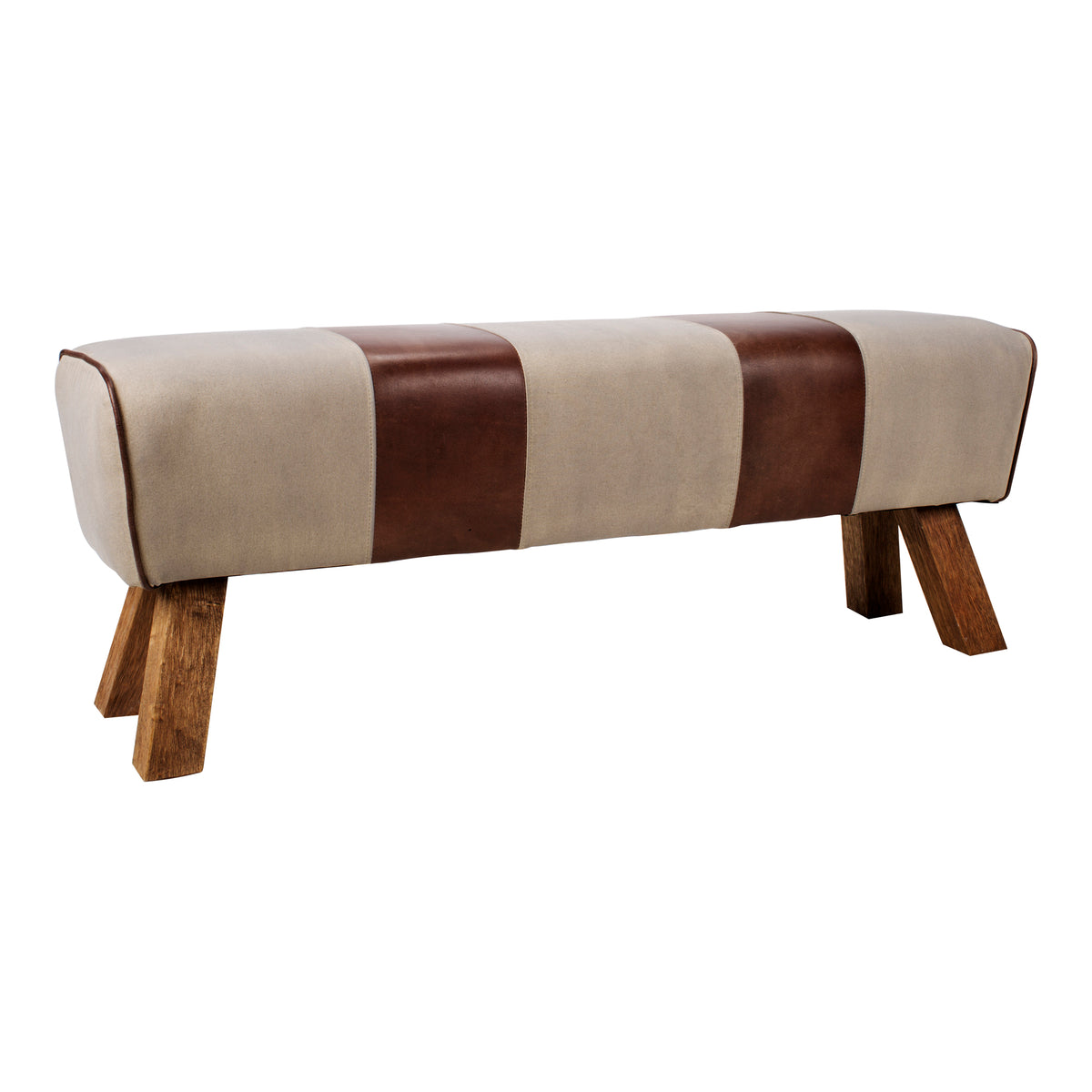 Pommel Bench – 52" Leather and Canvas Bench (2)