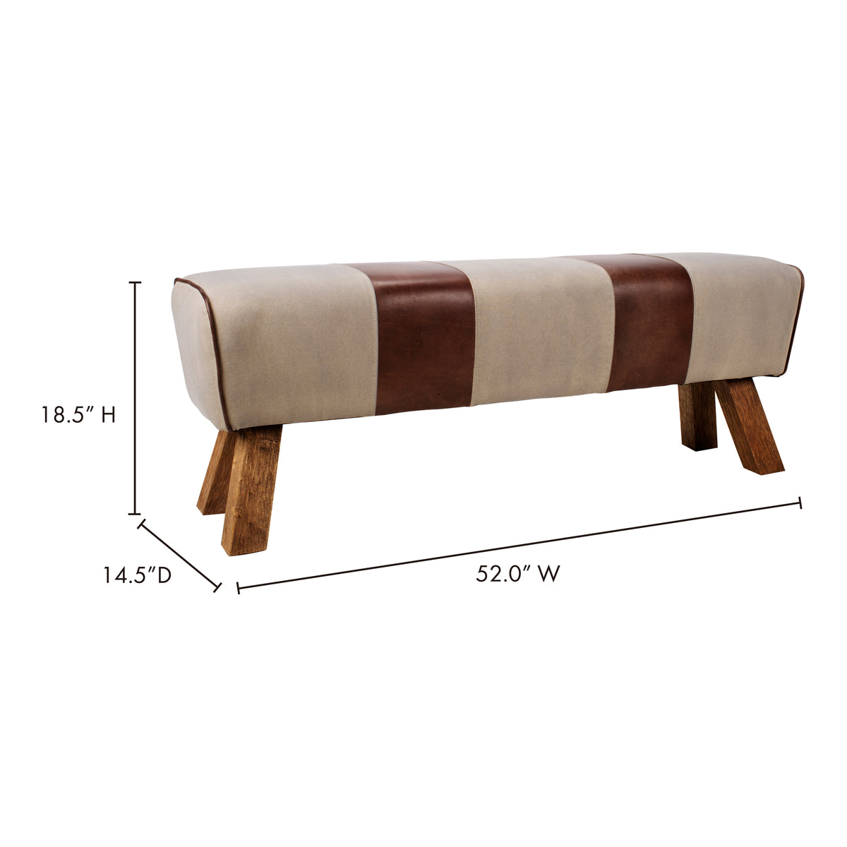 Pommel Bench – 52" Leather and Canvas Bench (5)