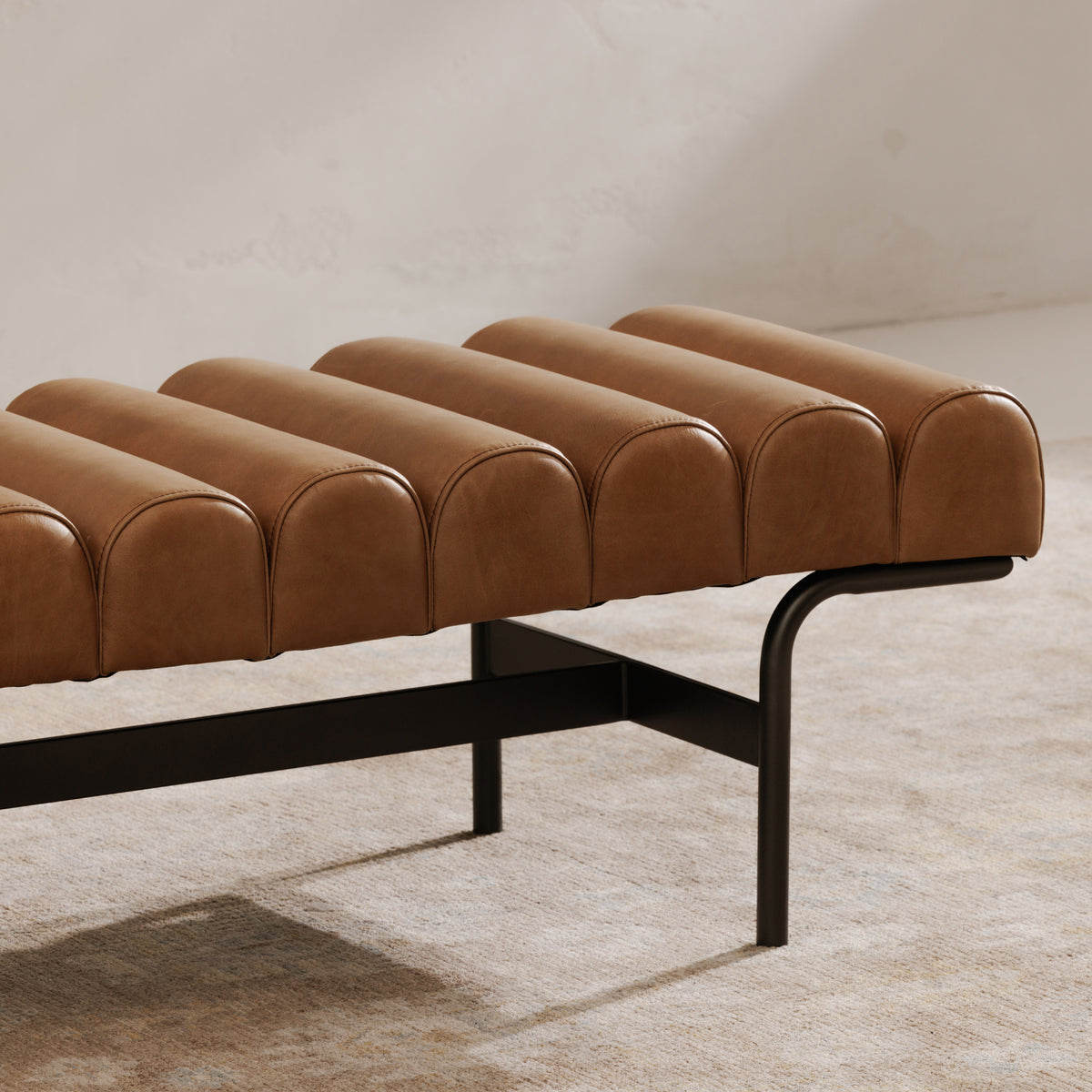 Harrison Bench – 54.75" Buffalo Leather Bench (7)