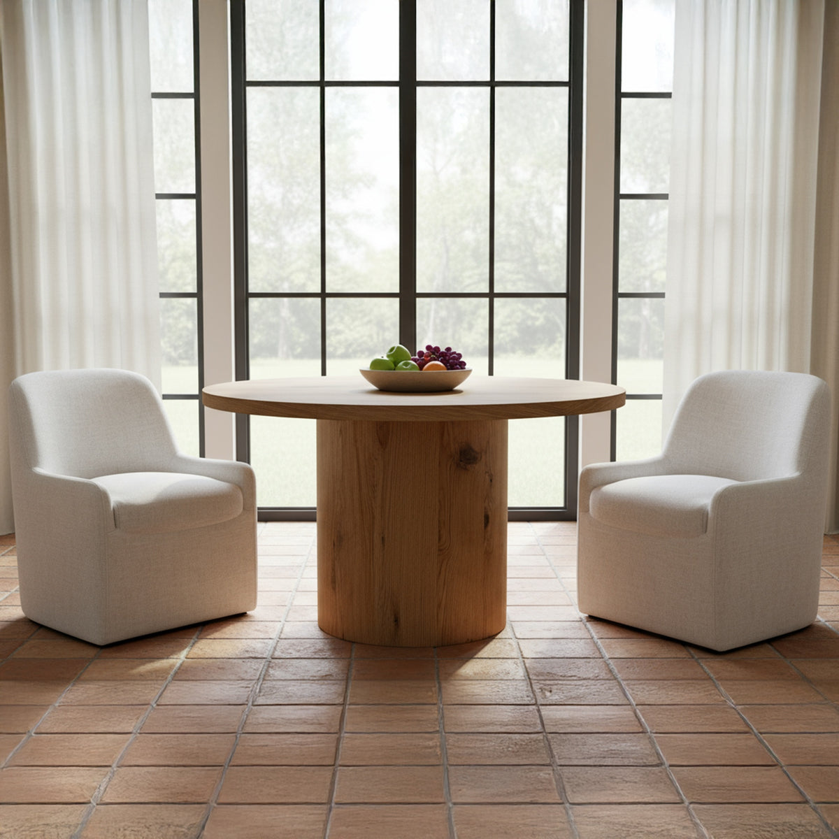 Hansen Dining Table – 48" Round Rustic Oak Dining Table (5)