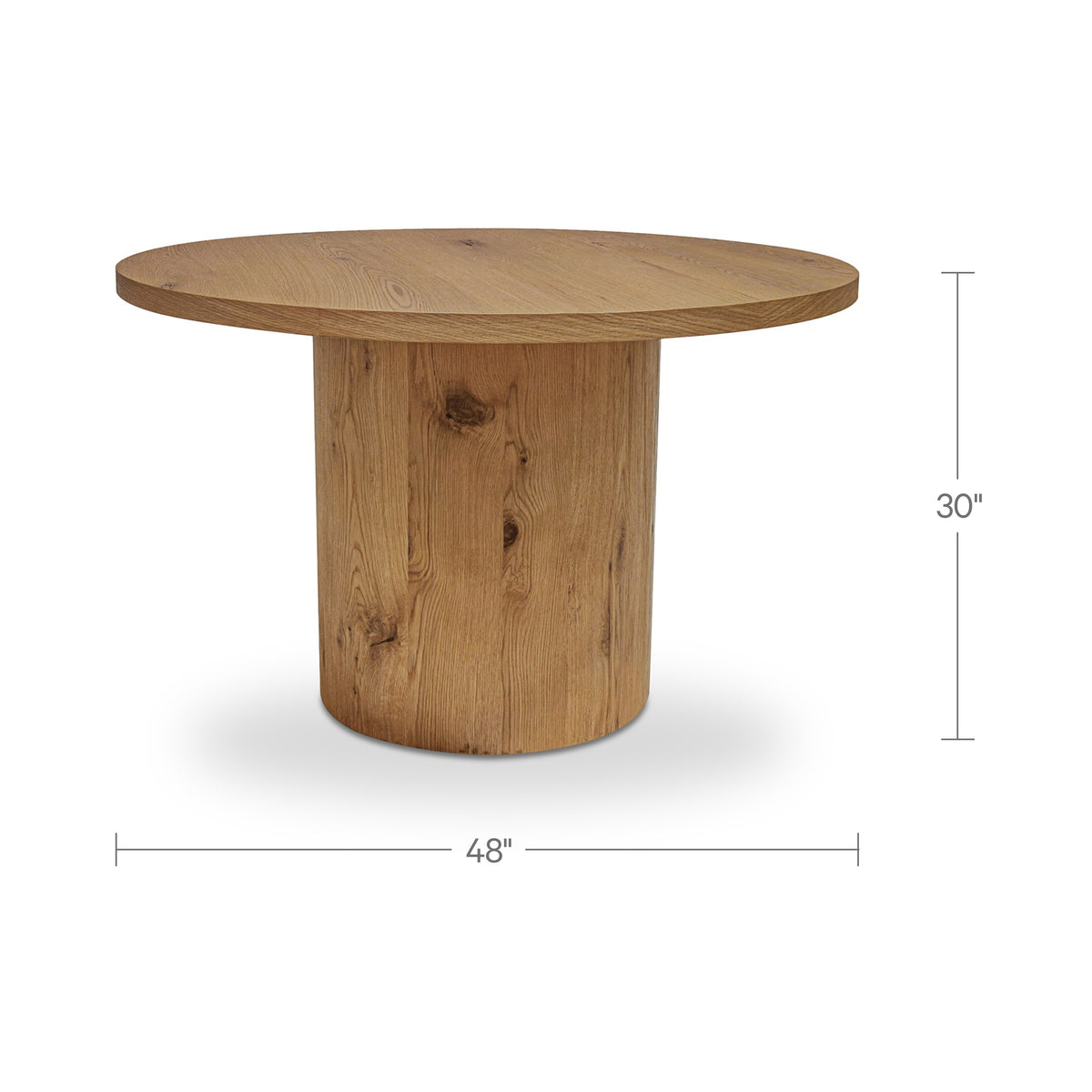 Hansen Dining Table – 48" Round Rustic Oak Dining Table (6)